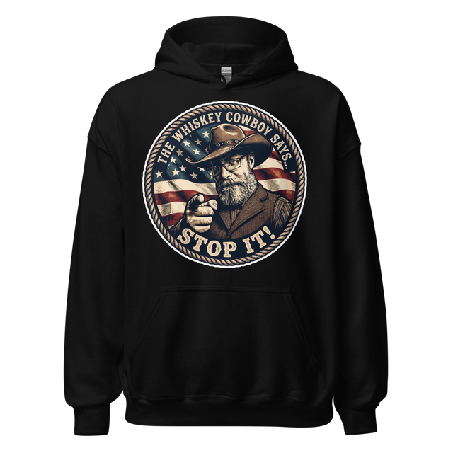Men's Hooded Sweatshirt featuring "Stop it!'