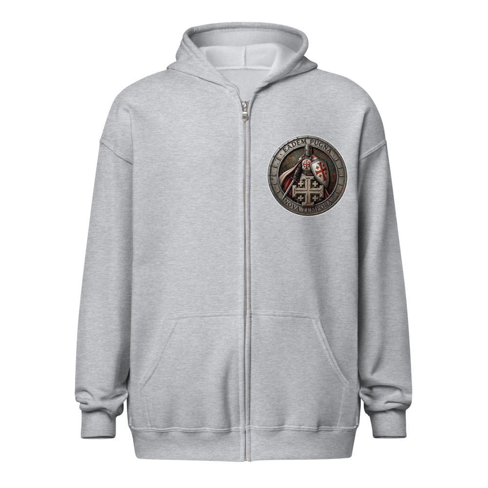 "Eadem Pugna, Nova Tempora" Unisex Zipped Hoodie