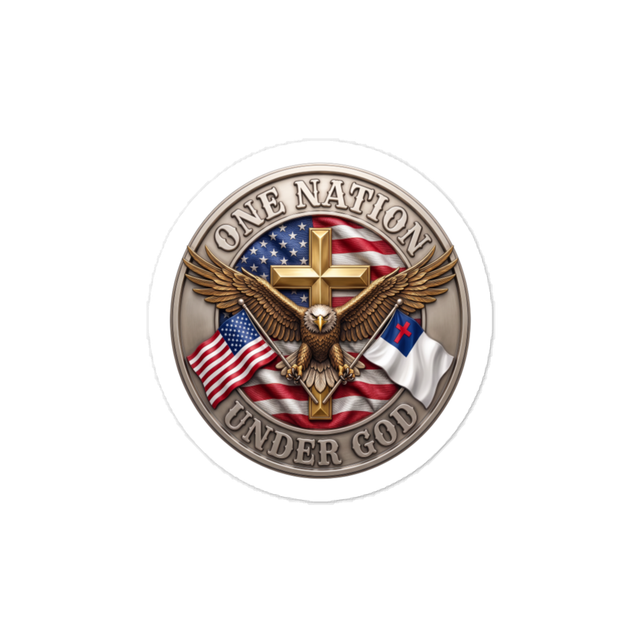 One Nation Under God Sticker 3X3