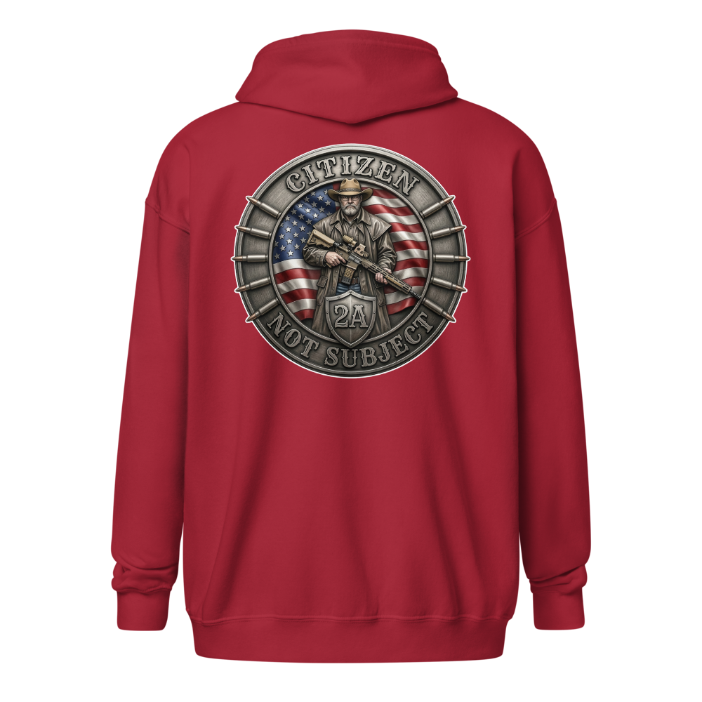 CITIZEN NOT SUBJECT Unisex Zipped Hoodie