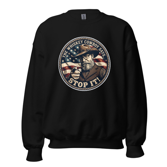 Men's Crew Neck Sweatshirt featuring "Stop it!"