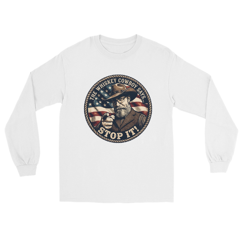 Men's Long Sleeve T-Shirt featuring "Stop it!"