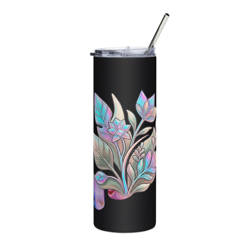 Iridescent Floral Tumbler