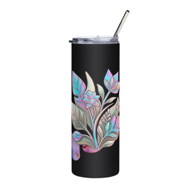 Iridescent Floral Tumbler