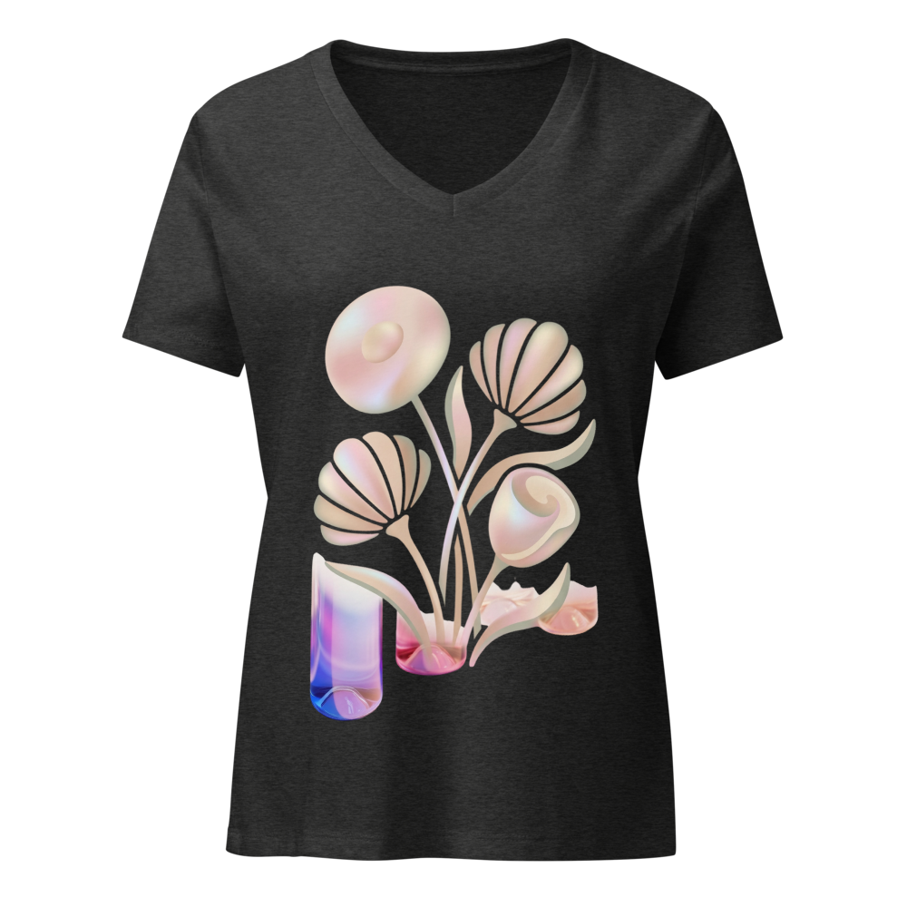 Iridescent Floral V-Neck Tee