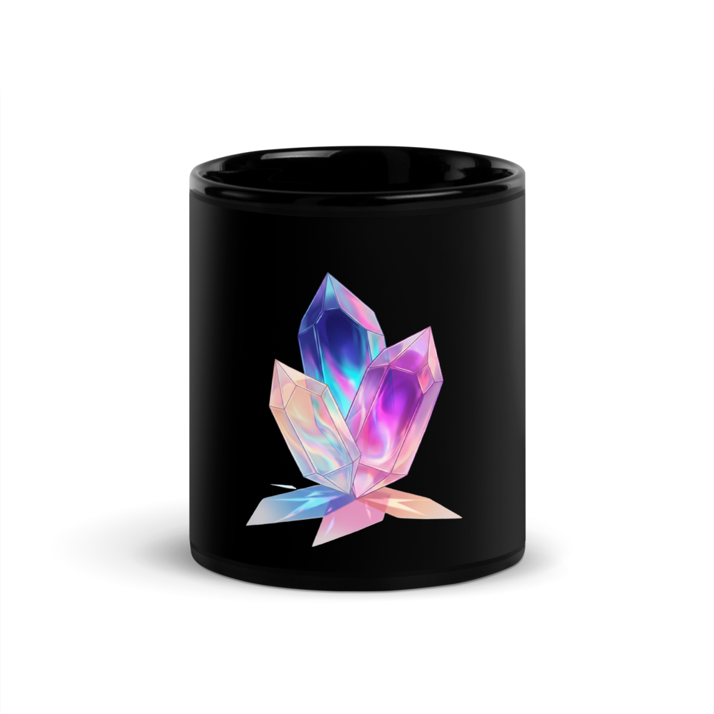 Crystal Bloom Black Mug
