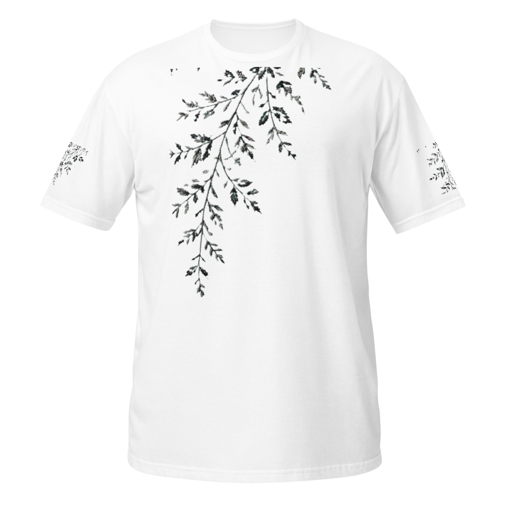 Leaf Embroidery T-Shirt-Minimalist Nature Tee