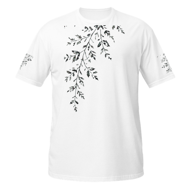 Leaf Embroidery T-Shirt-Minimalist Nature Tee