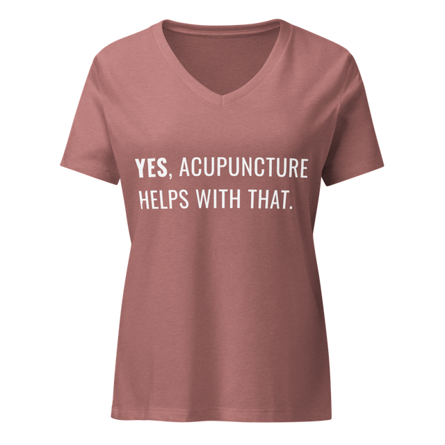 Women's Yes Acupuncture V-neck T-shirt