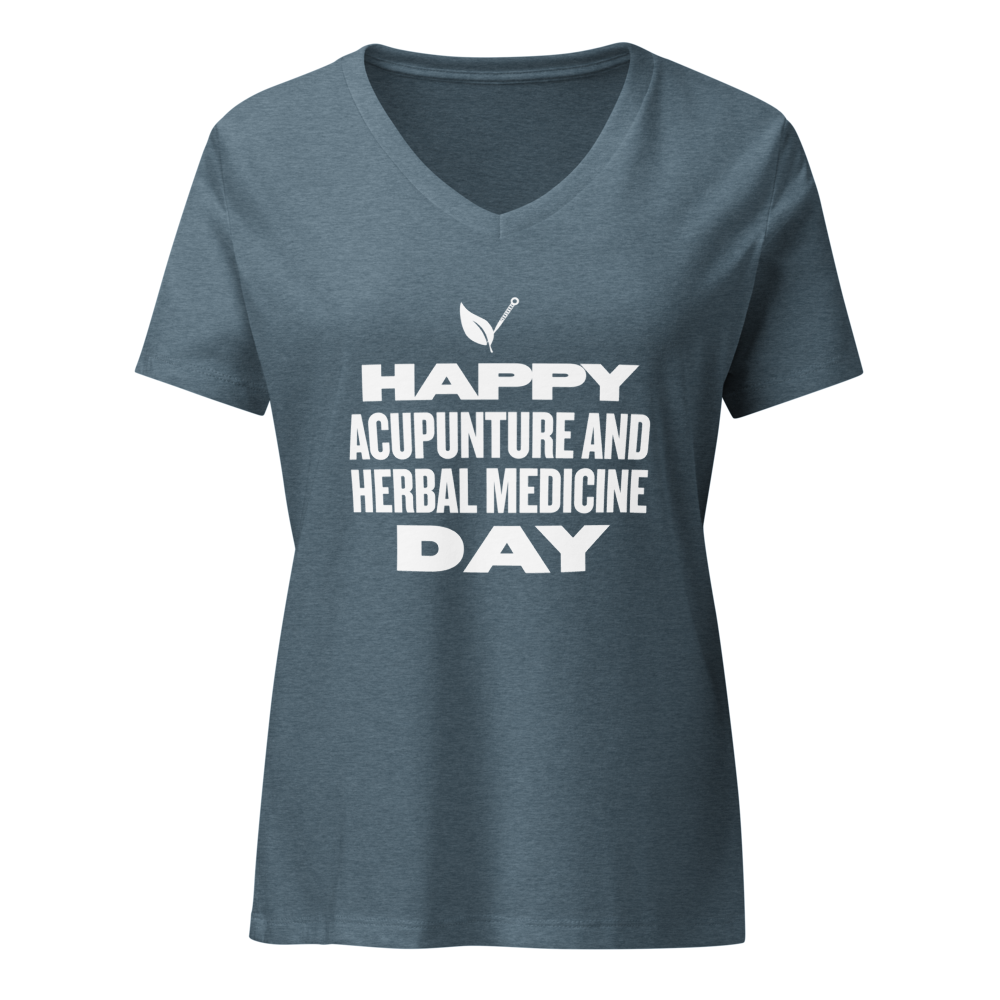Women's V-Neck Acupuncture & Herbal Day T-Shirt