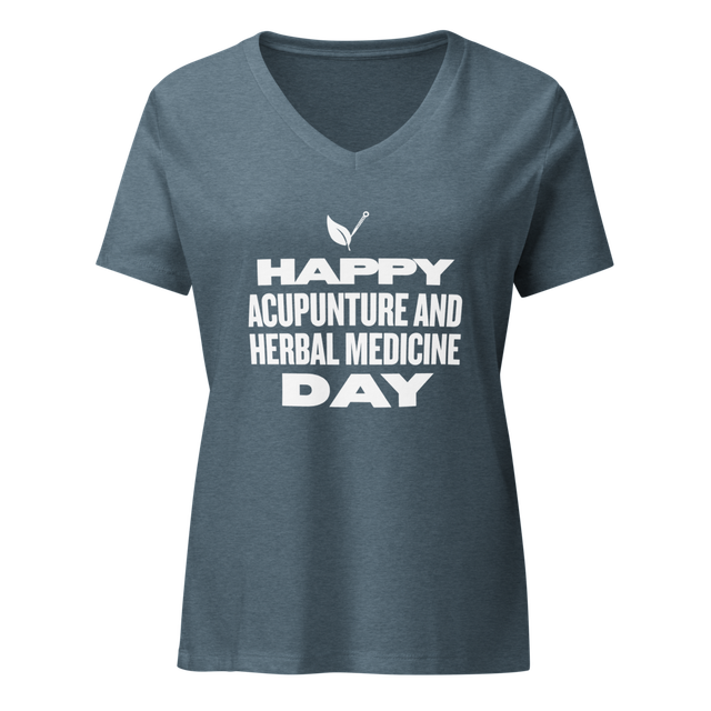 Women's V-Neck Acupuncture & Herbal Day T-Shirt