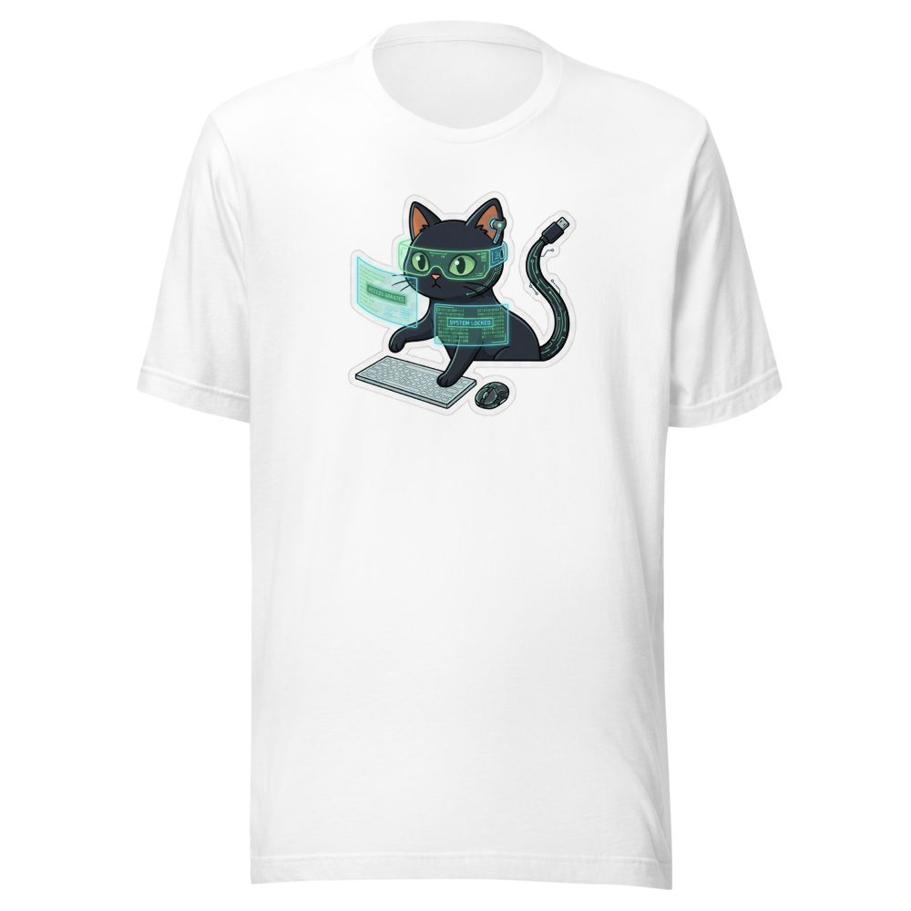 ​Cyber Cat Hacker Neon Coding Art