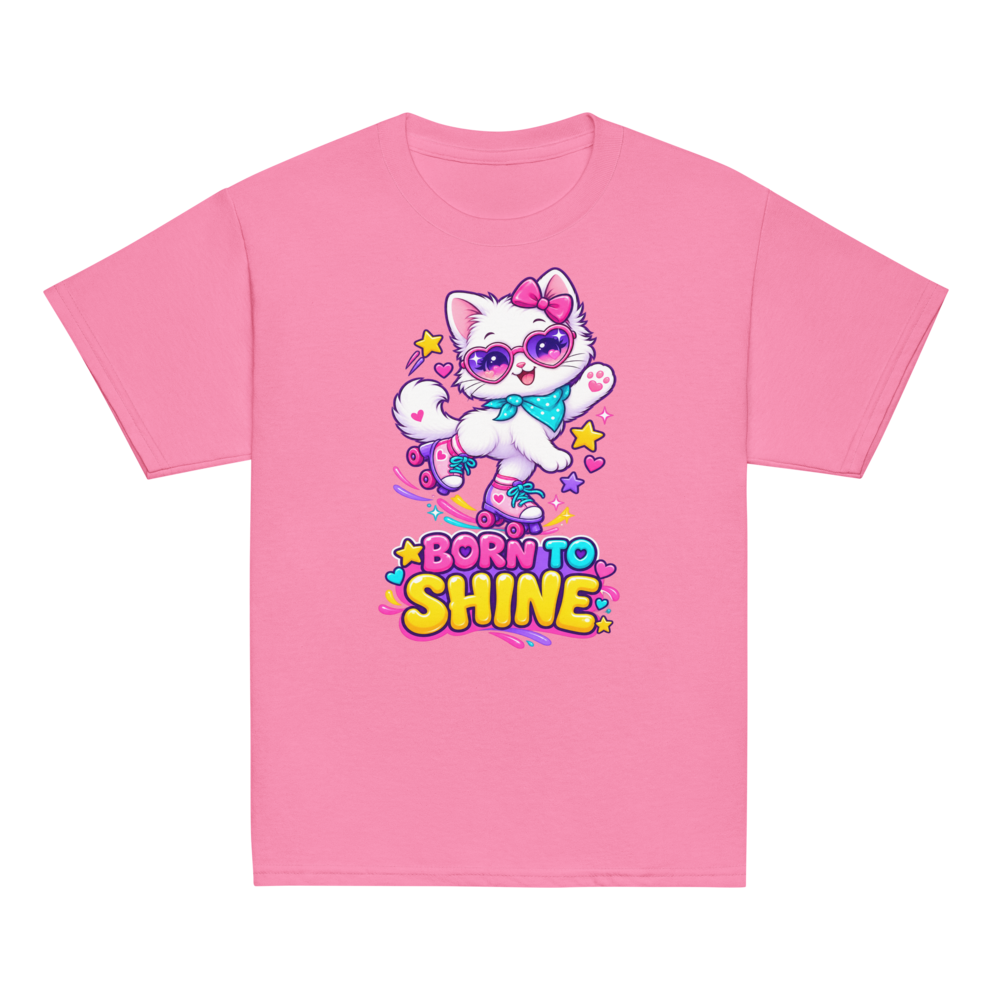 Born to Shine Roller Skating Kitten Tee