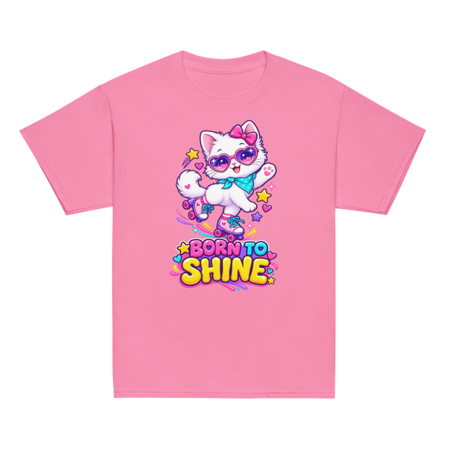 Born to Shine Roller Skating Kitten Tee