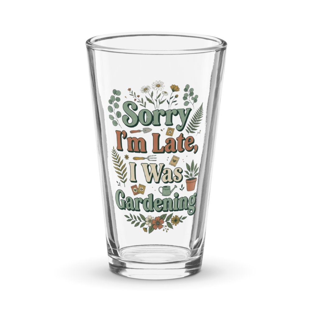 Funny Gardening Quotes 16 oz Pint Glass - Retro Pl