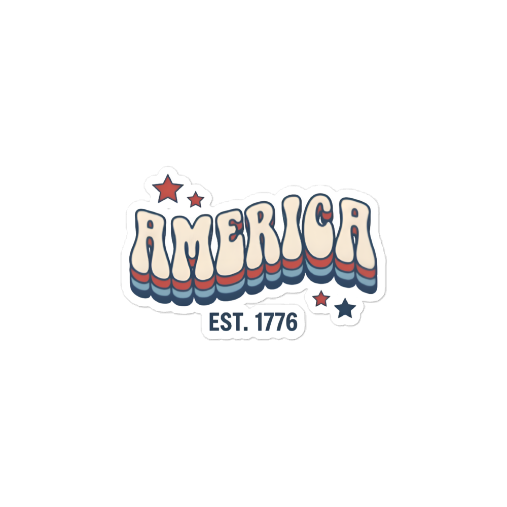 America EST. 1776 Retro Die-Cut Vinyl Sticker