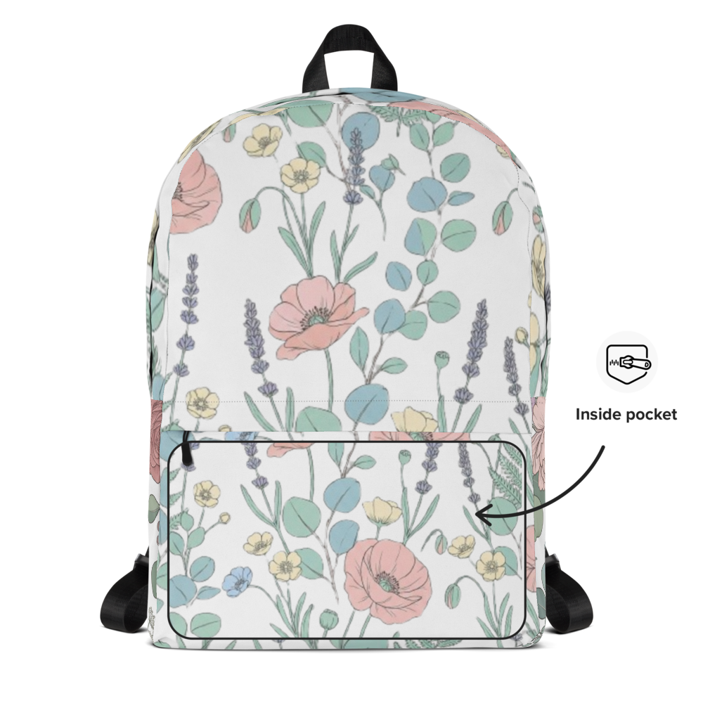 Elegant Wildflower Floral All-Over Print Backpack