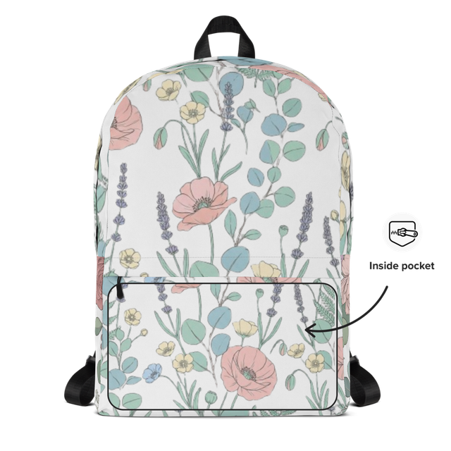 Elegant Wildflower Floral All-Over Print Backpack