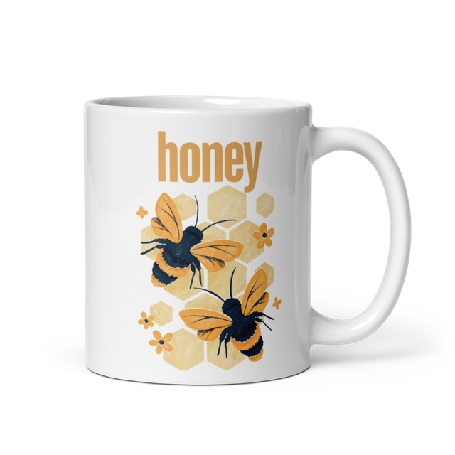 Honey Bee Coffee Mug | Cute Bee Floral Mug.🐝