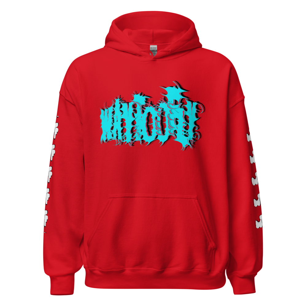  Cyan Death Metal Logo Graphic Hoodie