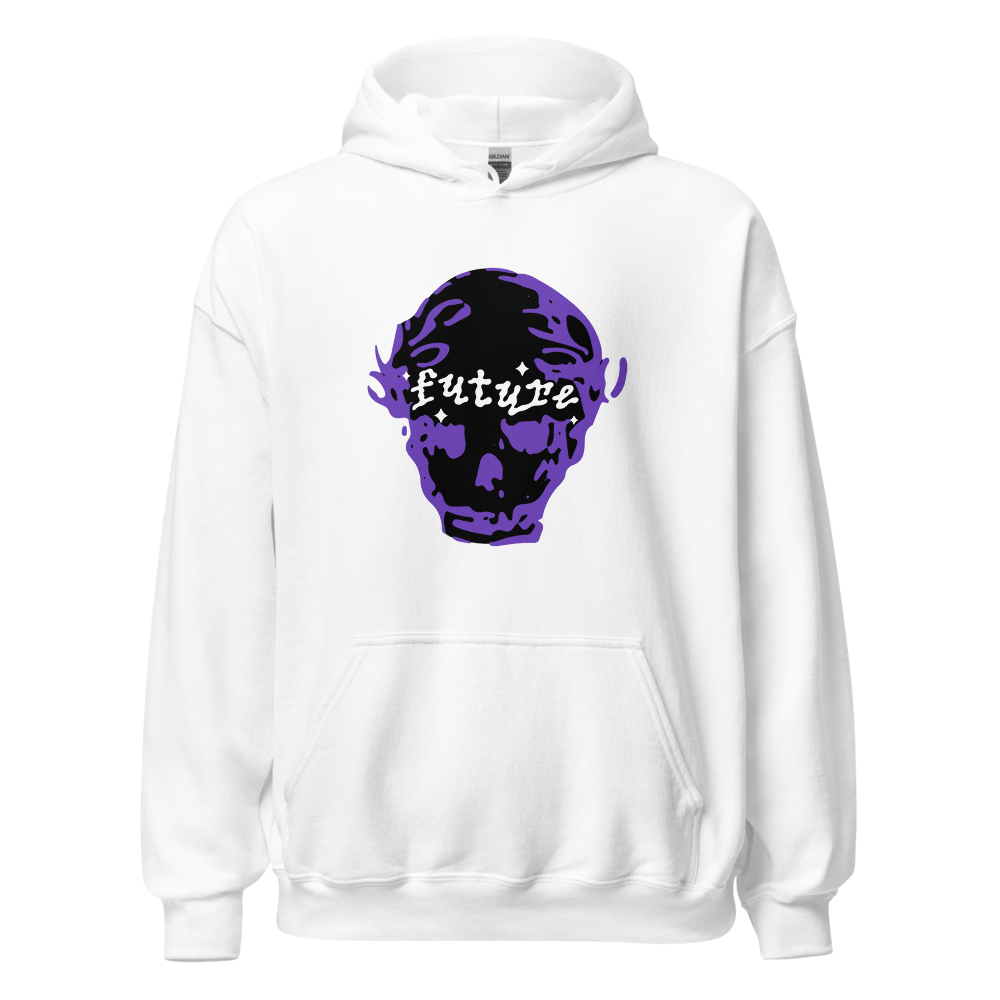 "Future" Purple Graphic Skull Hoodie 