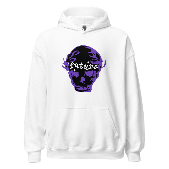 "Future" Purple Graphic Skull Hoodie