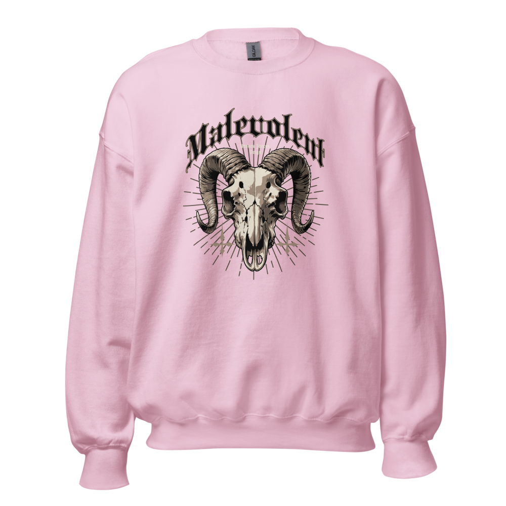 Malevolent Ram Skull Graphic Sweatshirt 