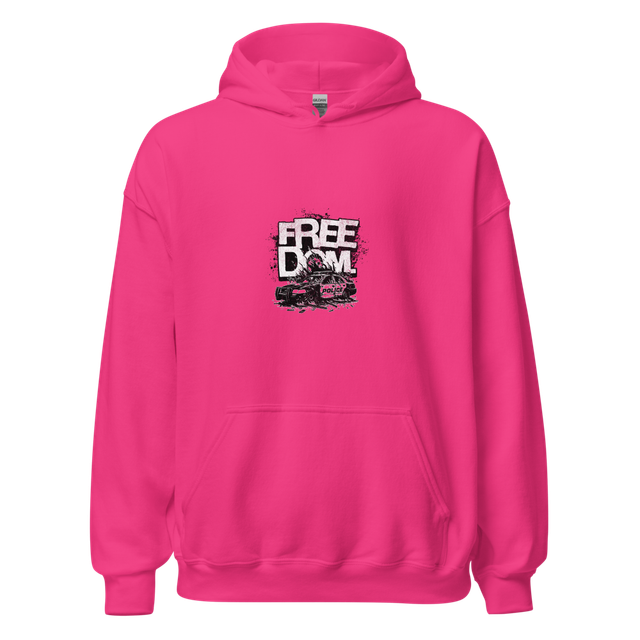 "FREEDOM" Burning Police Cruiser Graphic Hoodie.