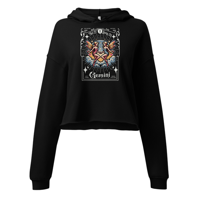 Gemini Zodiac Graphic Crop Hoodie