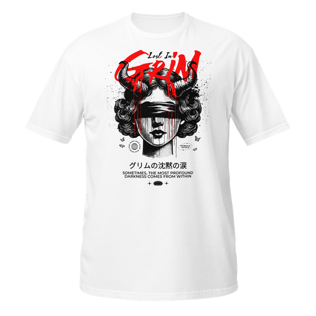 "Lost In Grim" Horned Statue Graphic T-Shirt