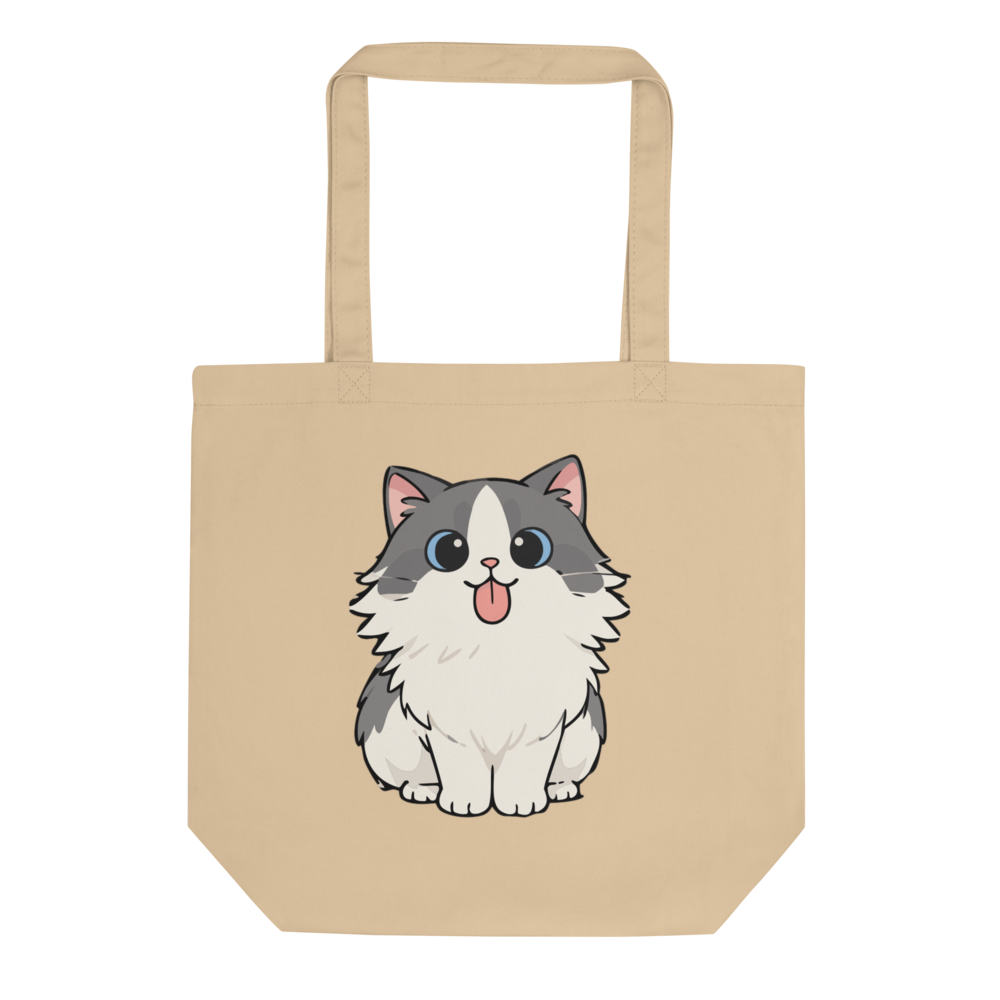 Cute Fluffy Cat Tote Bag - Kawaii Cat Lover Gift T