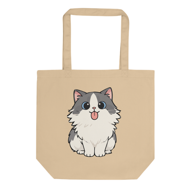 Cute Fluffy Cat Tote Bag - Kawaii Cat Lover Gift T