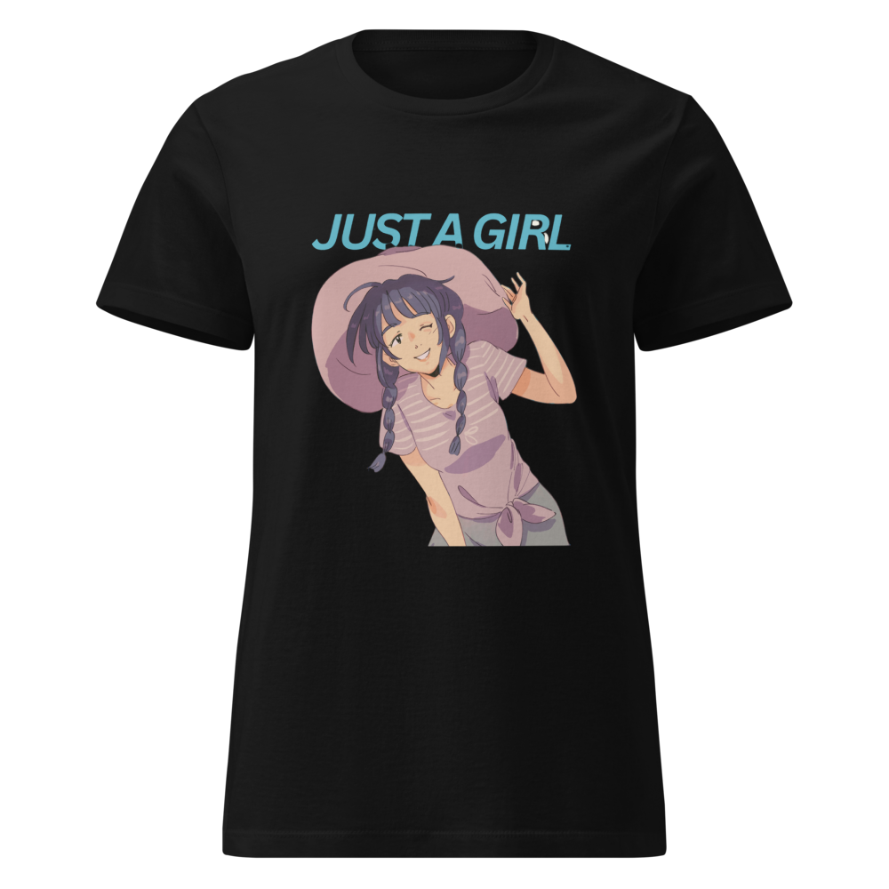 Just A Girl Anime T-Shirt - Black