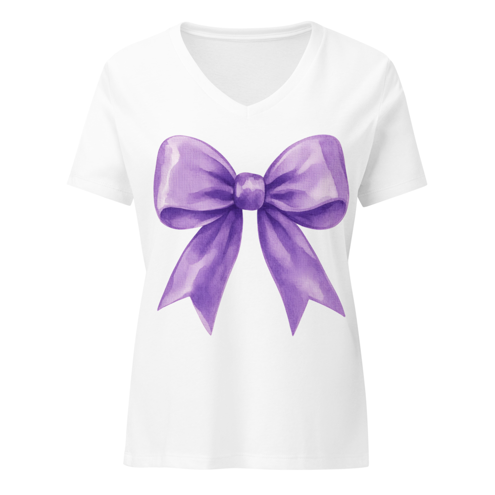 Coquette Purple Bow T-Shirt - Cute Aesthetic Soft 