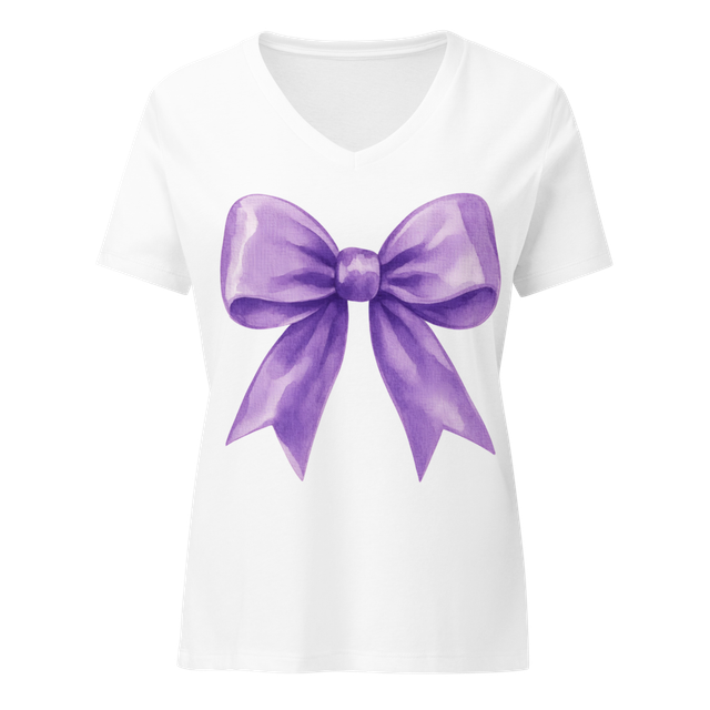 Coquette Purple Bow T-Shirt - Cute Aesthetic Soft