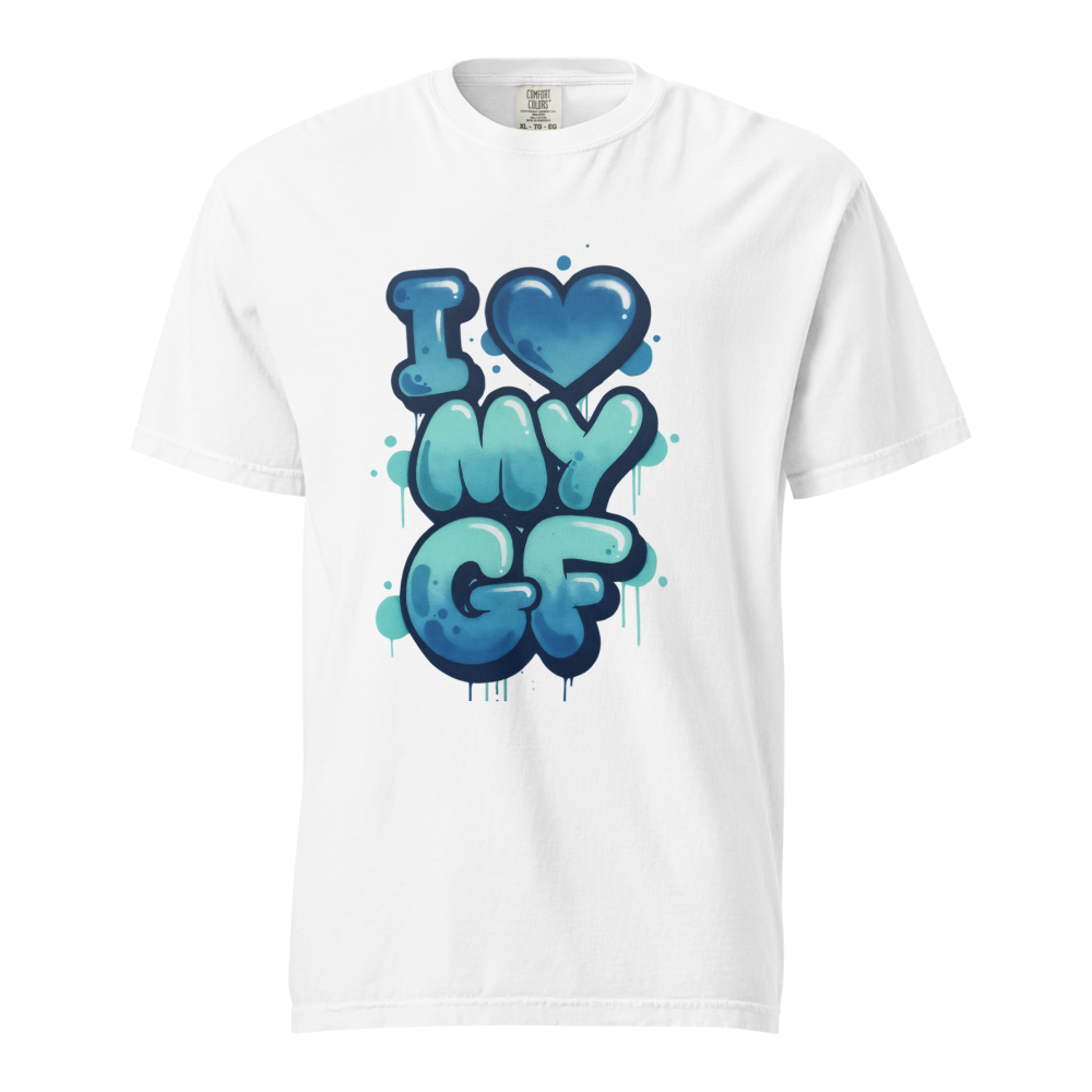 I Love My GF - Blue Graffiti Streetwear T-Shirt