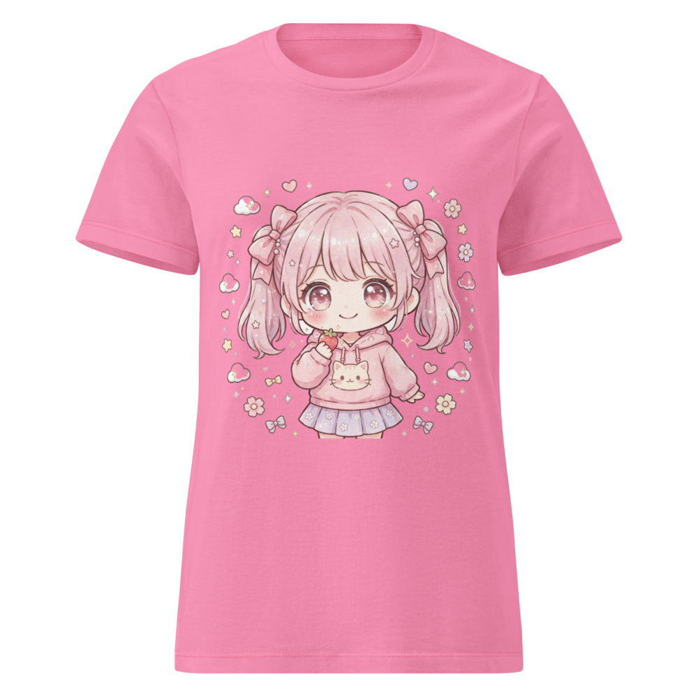 Cute Pink Kawaii Anime Girl T-Shirt - Pastel Aesth