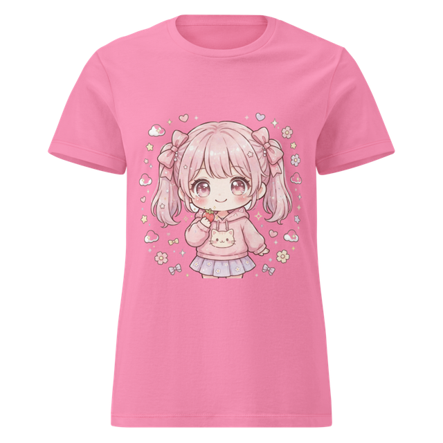 Cute Pink Kawaii Anime Girl T-Shirt - Pastel Aesth