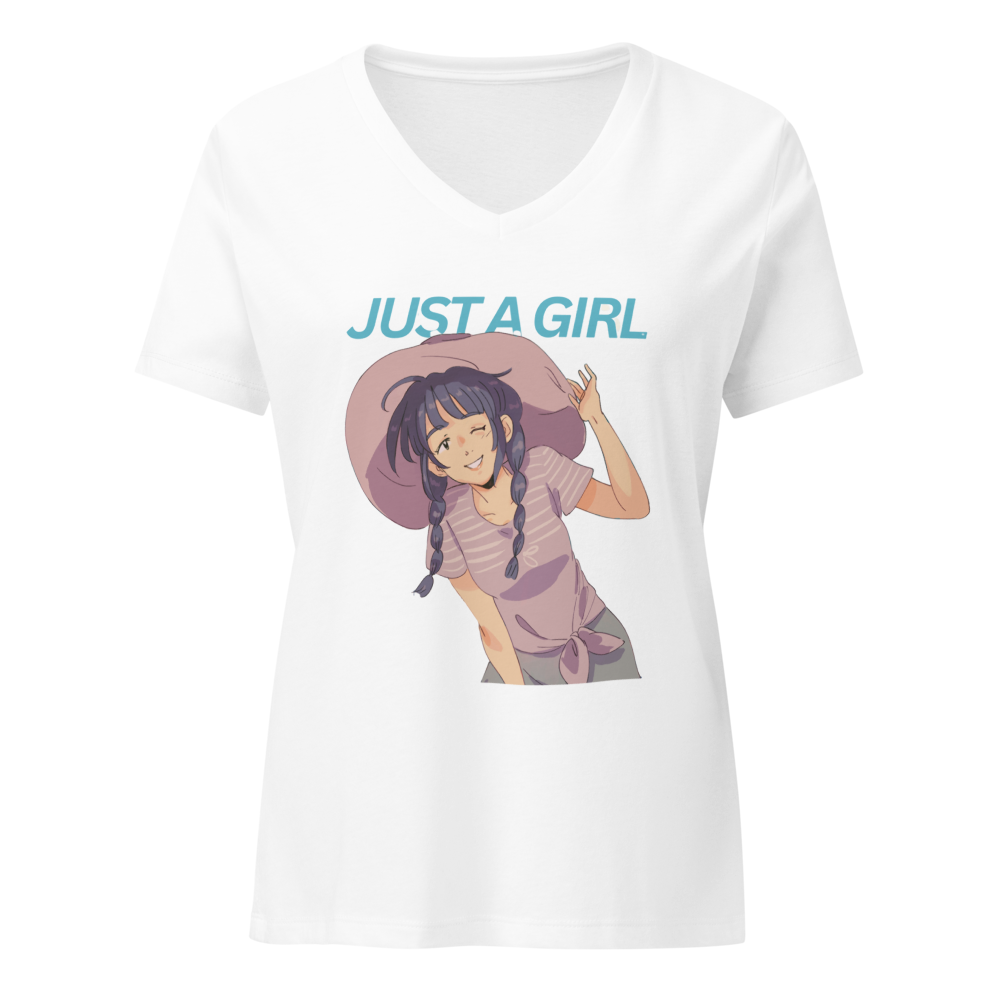 Just A Girl White - Cute Anime Girl T-Shirt