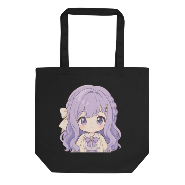 Lavender Dream Chibi Girl Tote Bag - Kawaii Pastel