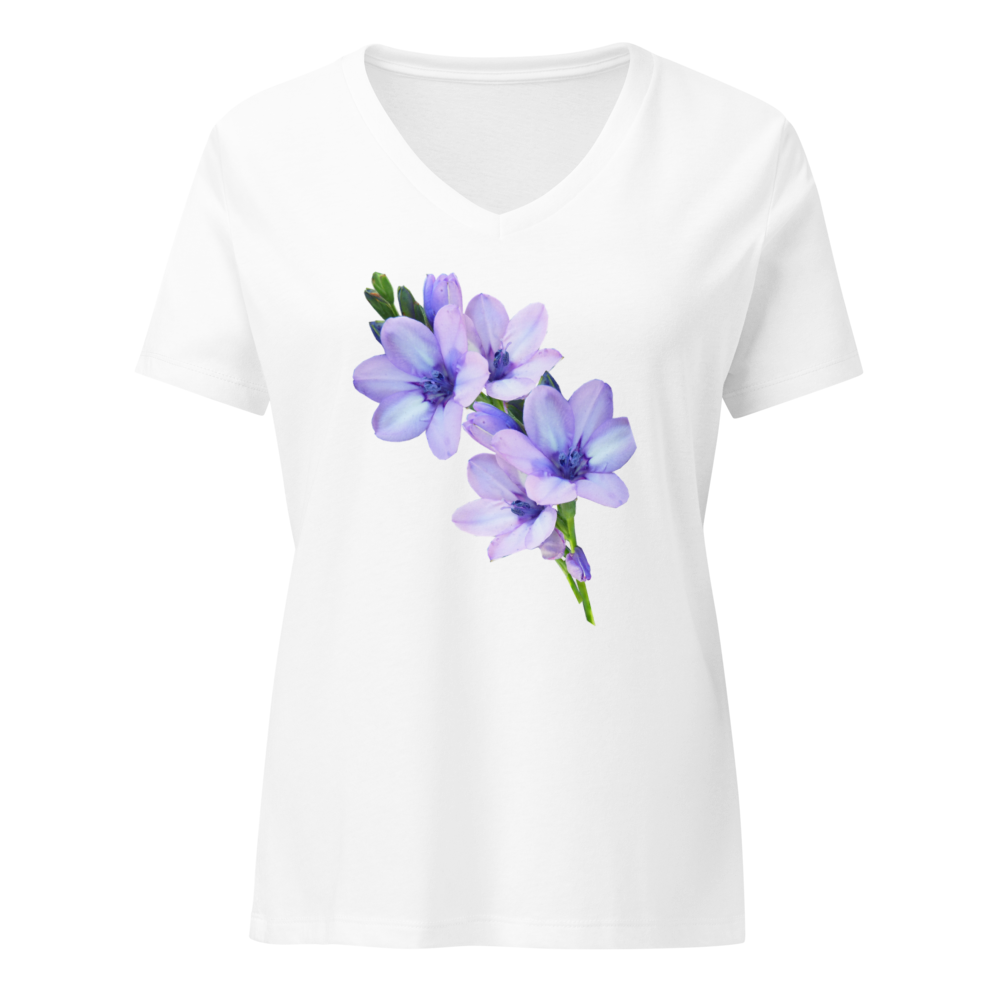 Purple Bloom Women's Floral V-Neck T-Shirt
