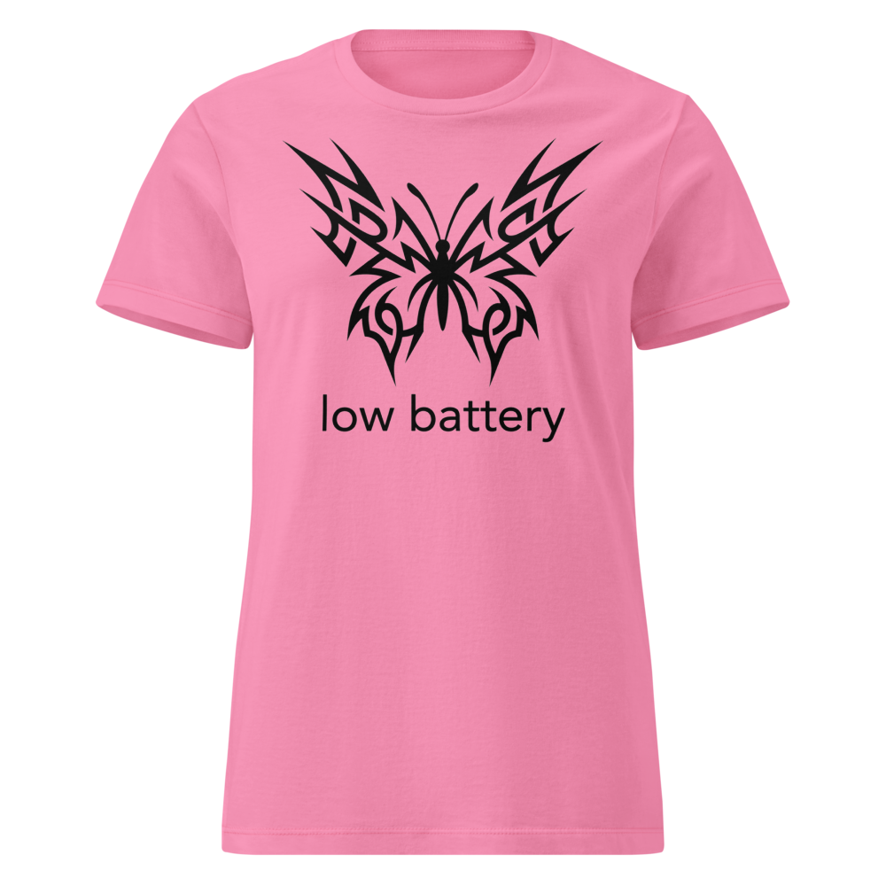 Y2K Pink Low Battery Butterfly Soft Tee