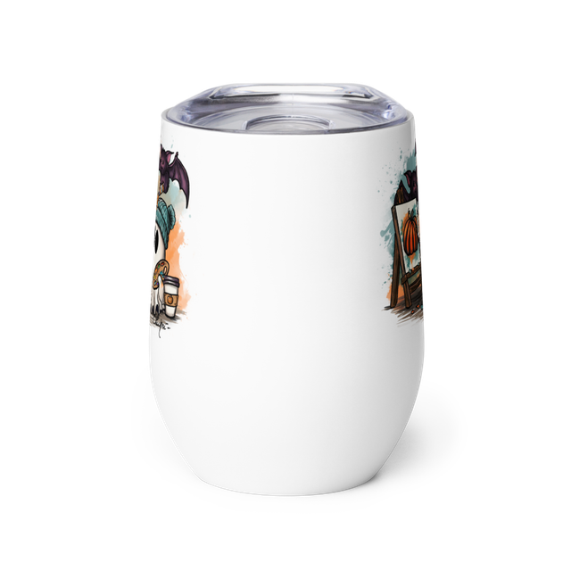 Ghost and Bats Artist Wine Tumbler