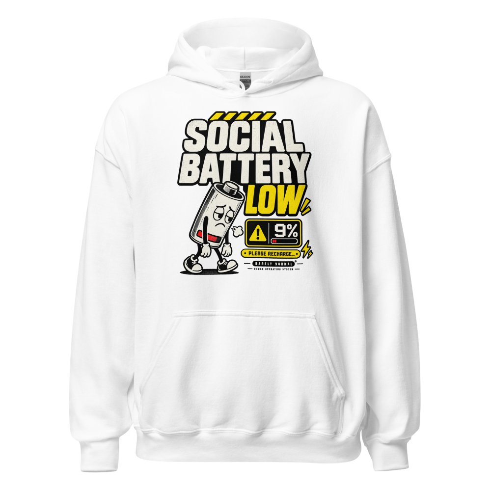 Barely Normal Social Battery Low Hoodie