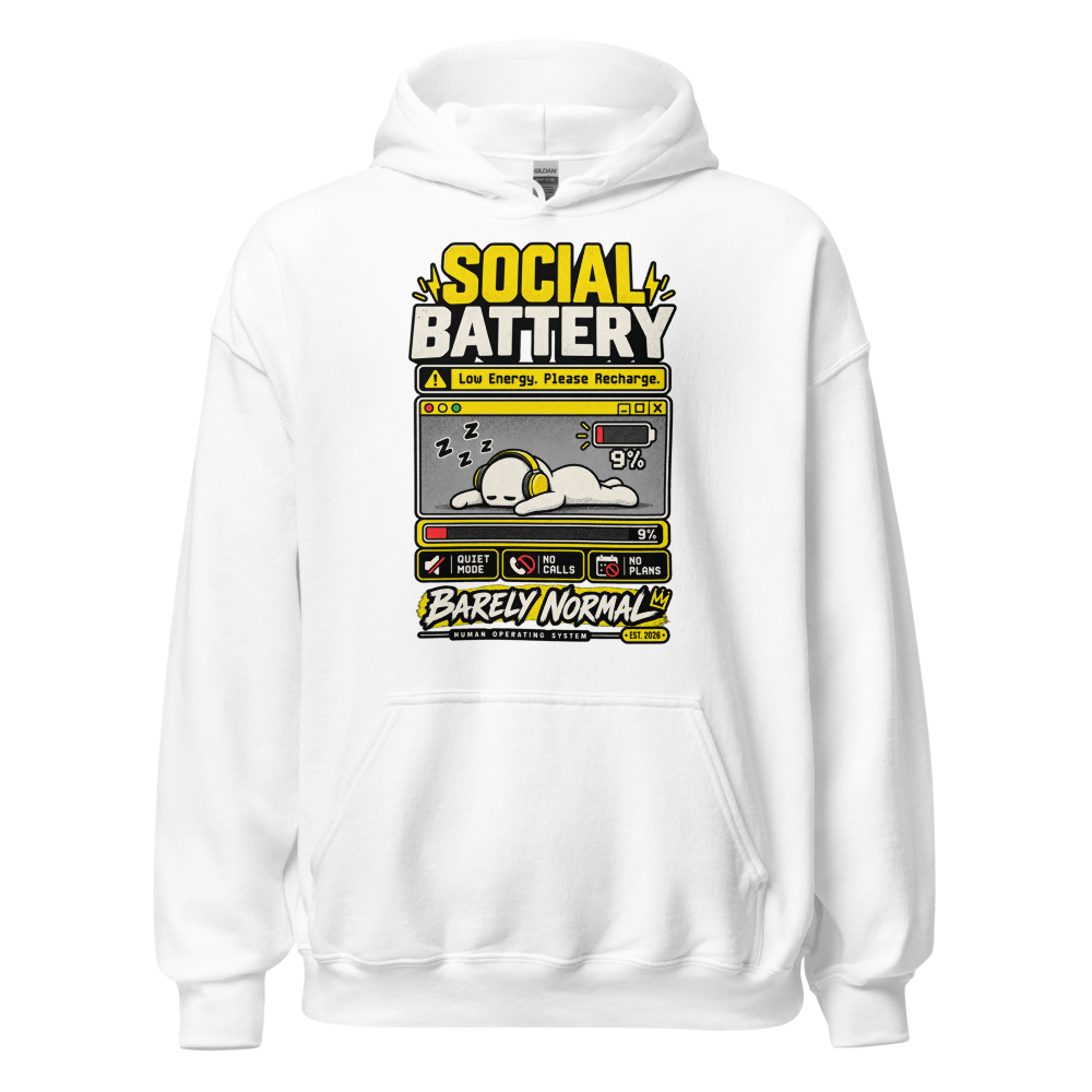 Barely Normal Social Battery 9% Hoodie