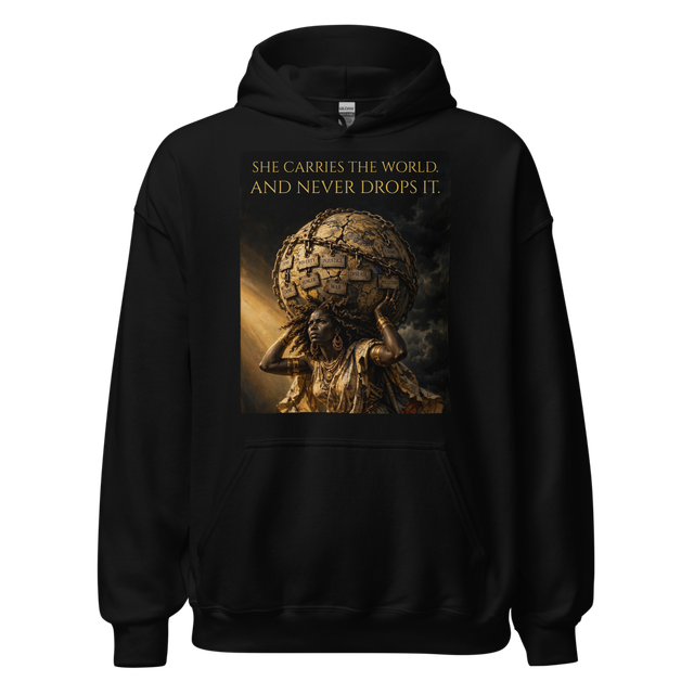 ITAN — She Carries the World Hoodie | Gildan 18500