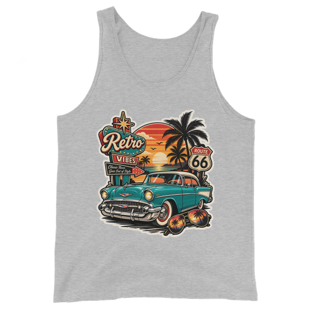 Classic Retro Car Sticker – Vintage Route 66 Sunse