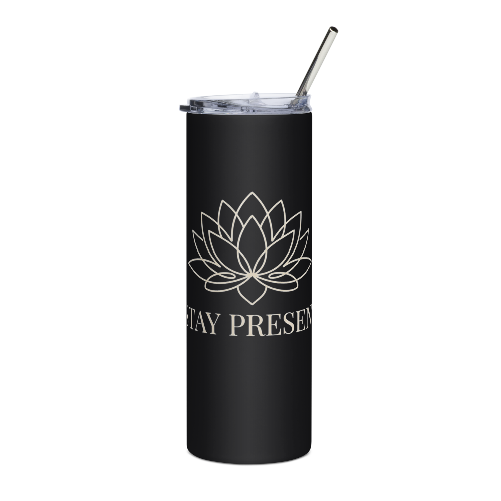 Stay Present Lotus Stainless Steel Tumbler