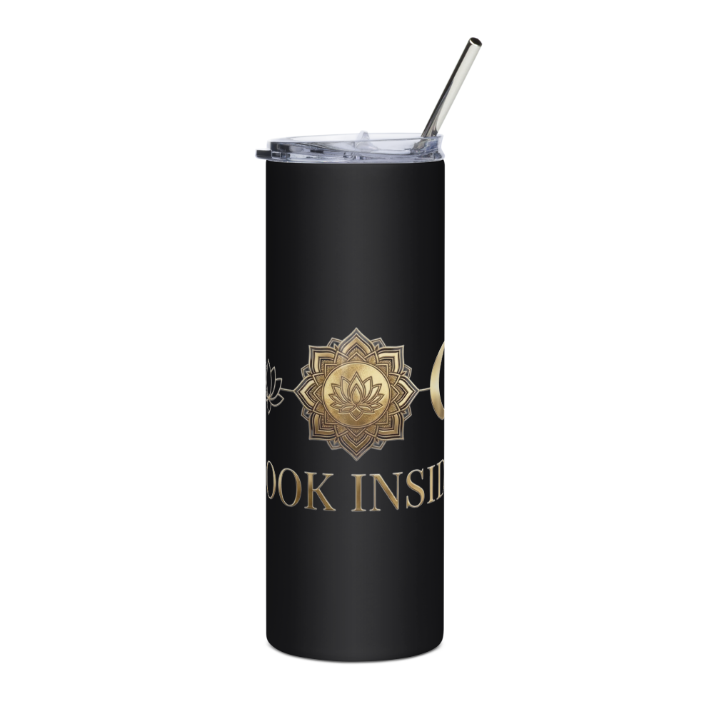 Look Inside Gold Mandala Stainless Steel Tumbler