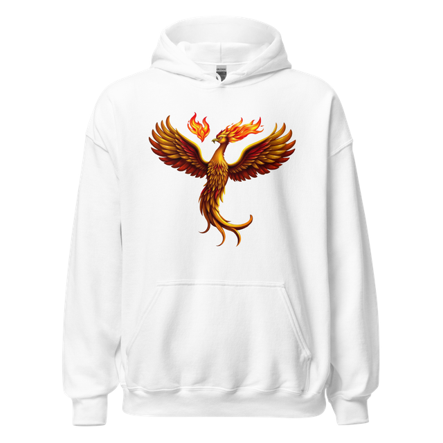Fire Phoenix White Hoodie - Rise Gym Motivation St
